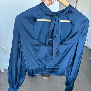 Express Navy Blue Cut-Out Blouse